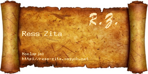 Ress Zita névjegykártya